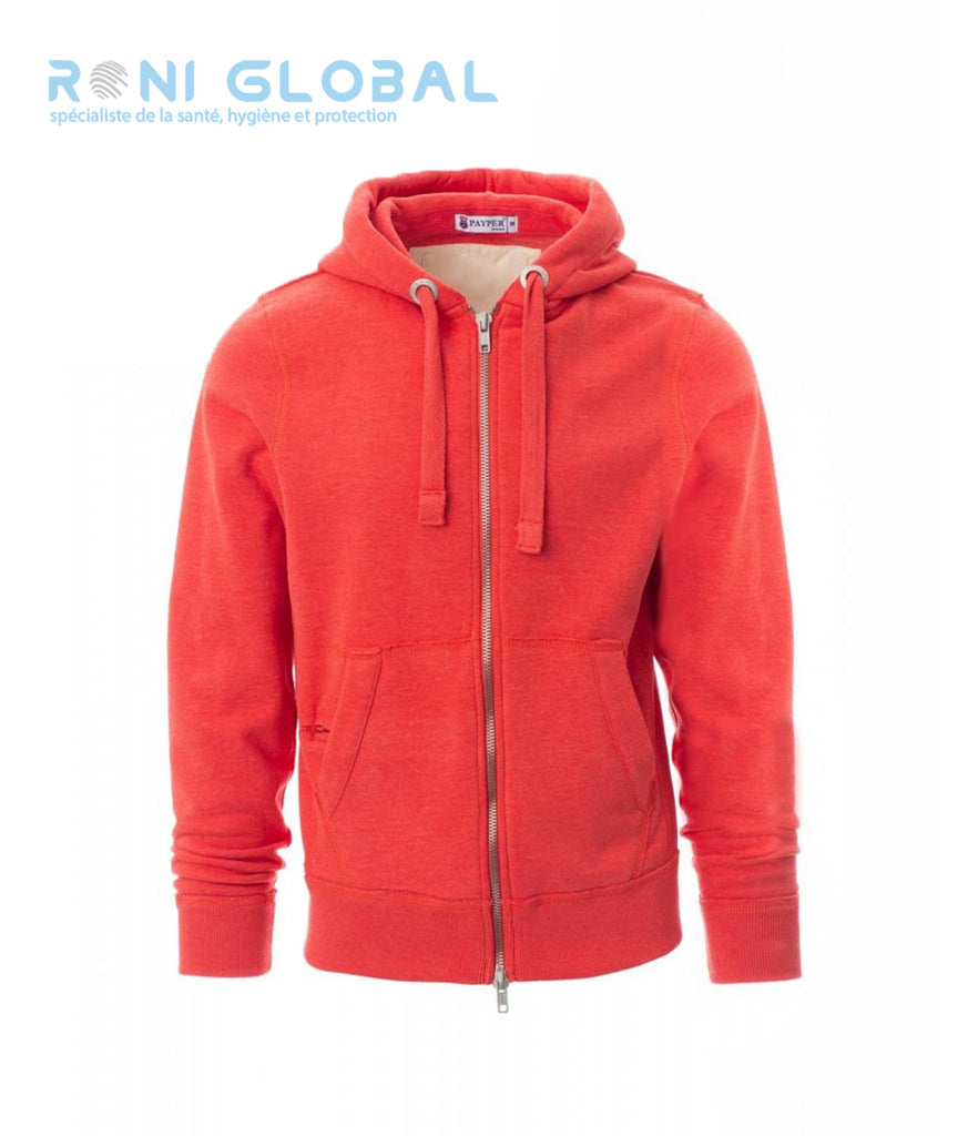 Sweat de travail homme avec capuche, coupe droite en coton et polyester 3 poches - LONDON PAYPER