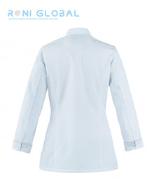 Veste de cuisine femme blanche manches longues en polyester/coton 1 poche - ALPILLES ROBUR