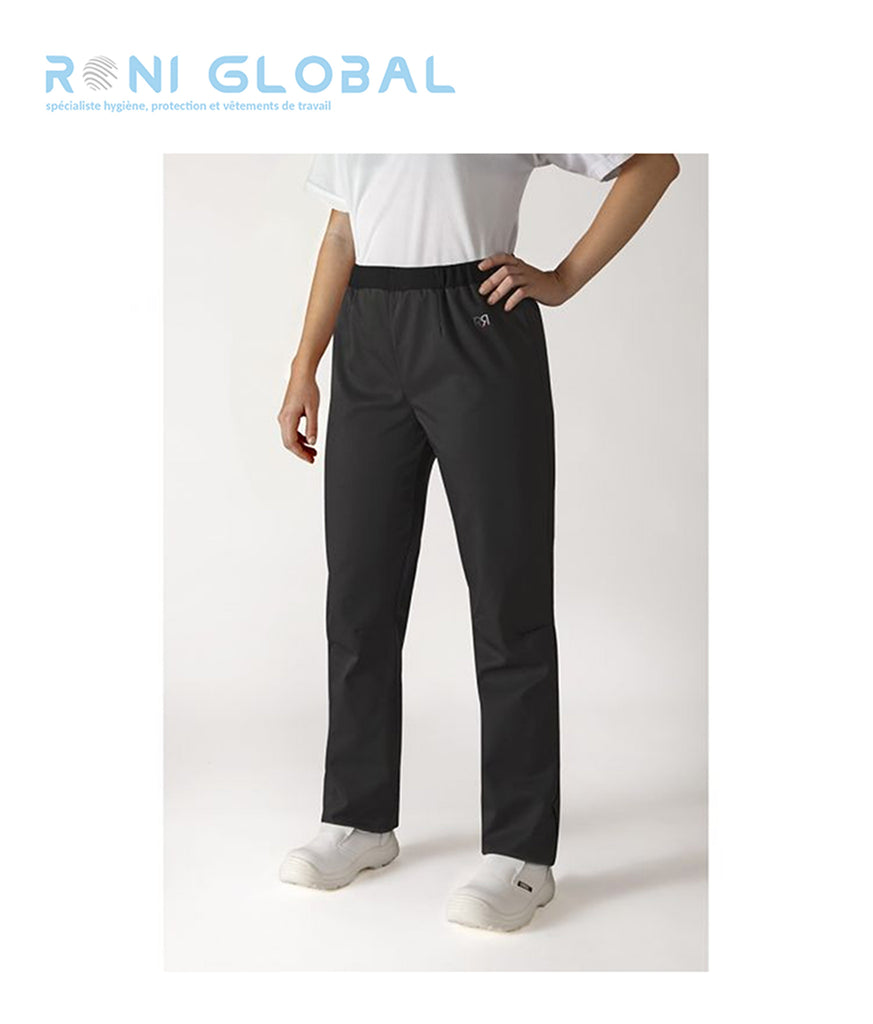Pantalon de cuisine femme en polyester avec ceinture élastique et 1 poche - ROSACE ROBUR