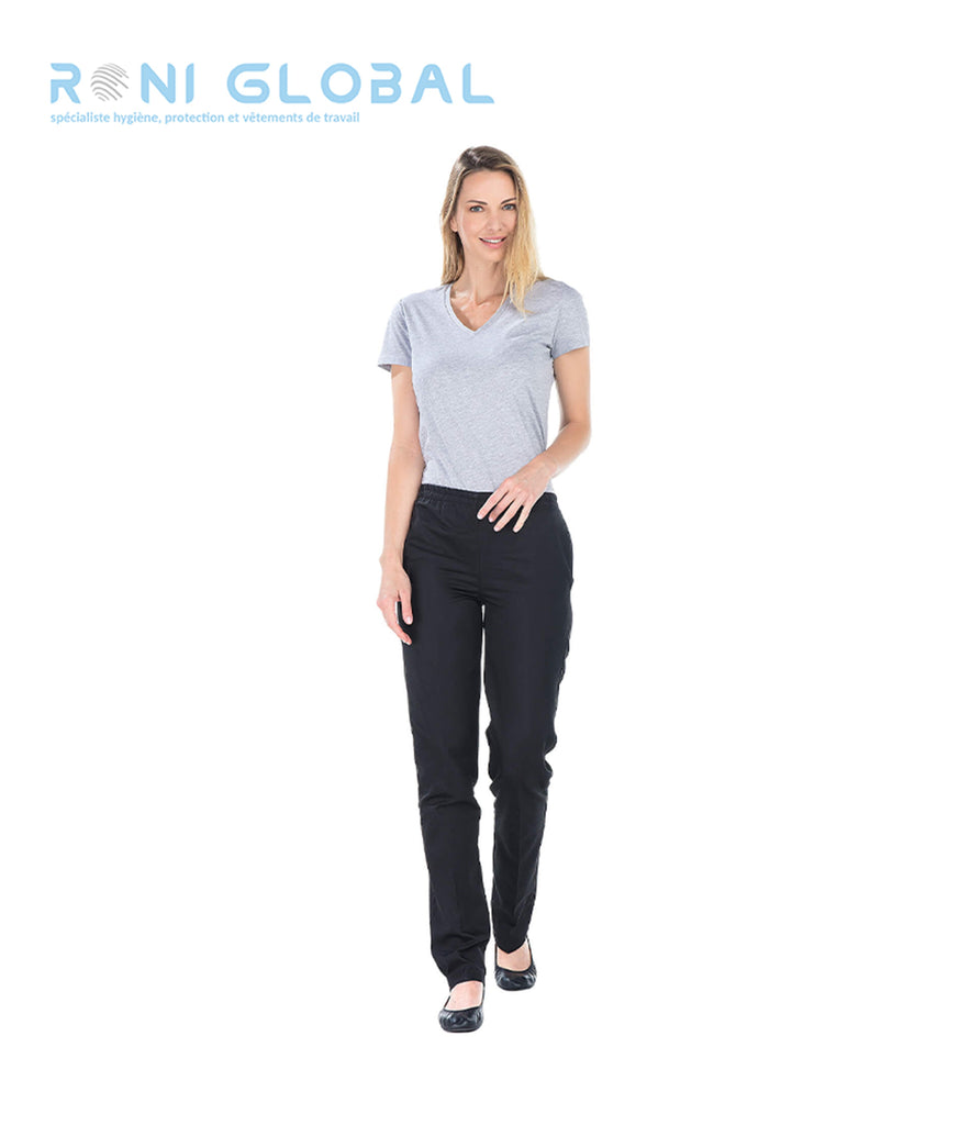 Pantalon de travail unisexe en polyester/coton avec ceinture élastiquée et 2 poches - HAWAI REMI CONFECTION