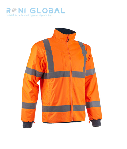 Veste de sécurité 2en1 haute visibilité, anti-froid en polyester enduit polyuréthane CLASS 3 - KAZAN COVERGUARD