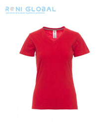 T-shirt de travail femme manches courtes, encolure en V, coupe droite en coton - V-NECK LADY PAYPER