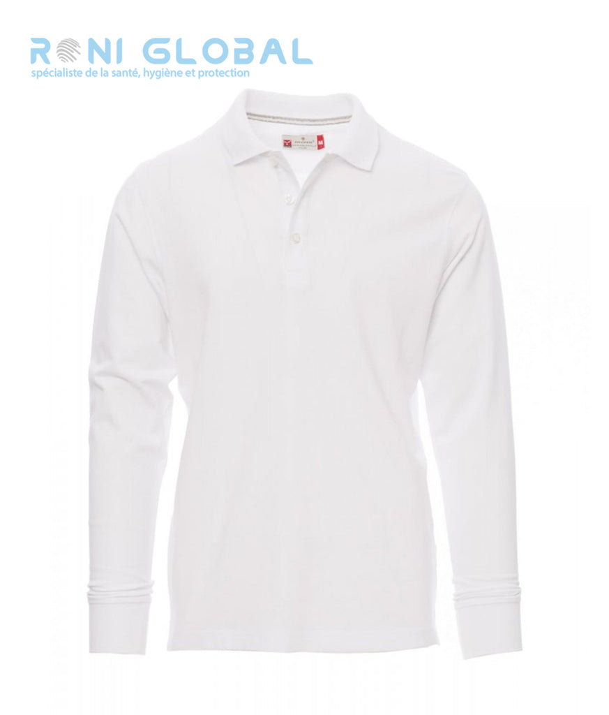 Polo de travail homme manches longues, coupe droite en coton - FLORENCE PAYPER