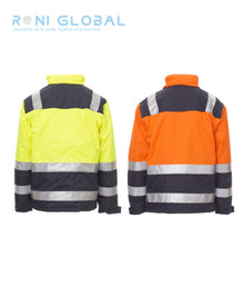 Veste de sécurité haute visibilité homme anti-froid et anti-pluie, coupe droite en polyester 4 poches CLASS 2 - HISPEED PAYPER