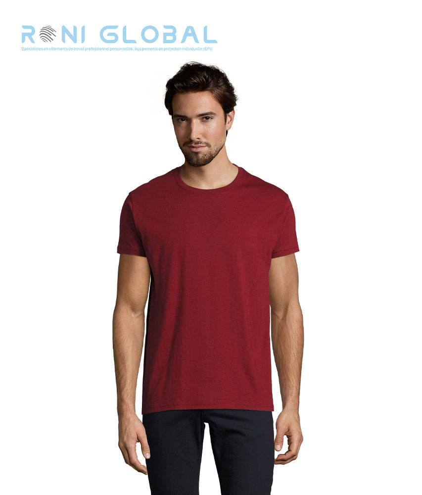 T-shirt de travail homme manches courtes, col rond, en jersey coton semi-peigné - IMPERIAL SOL'S