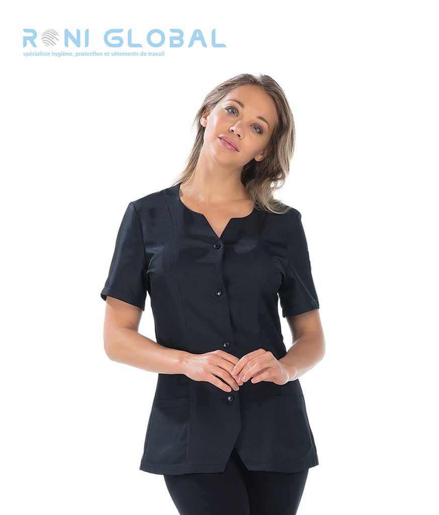 Tunique de travail femme manches courtes fendues 3 poches - MARIE REMI CONFECTION