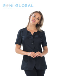 Tunique de travail femme manches courtes fendues 3 poches - MARIE REMI CONFECTION