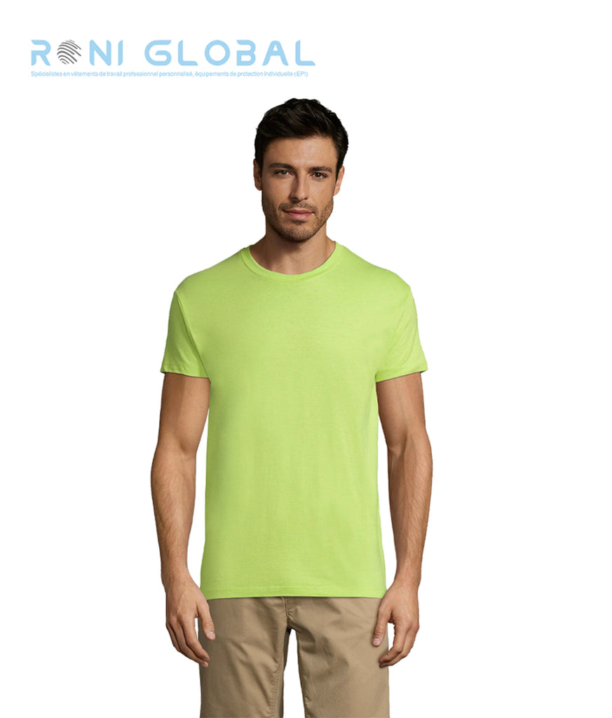 T-shirt de travail unisexe manches courtes, col rond, en jersey coton semi-peigné - REGENT SOL'S