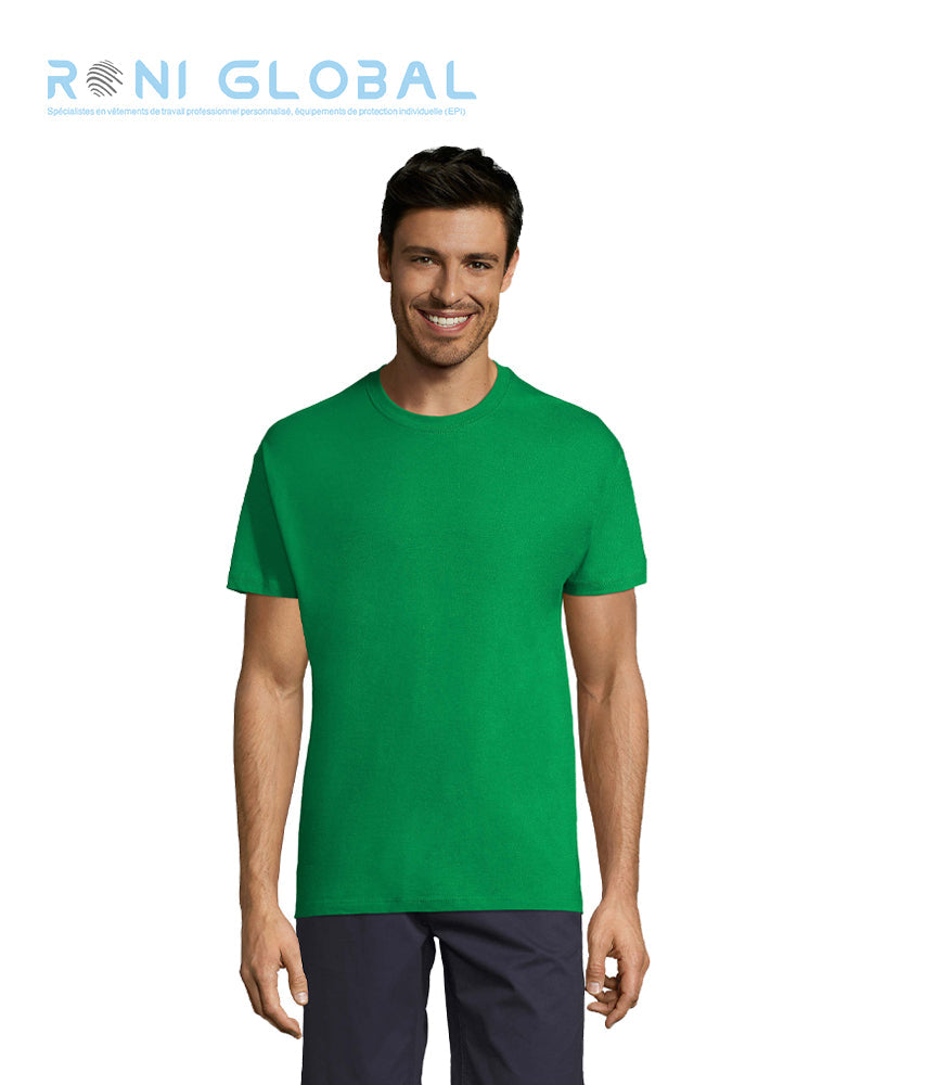 T-shirt de travail unisexe manches courtes, col rond, en jersey coton semi-peigné - REGENT SOL'S
