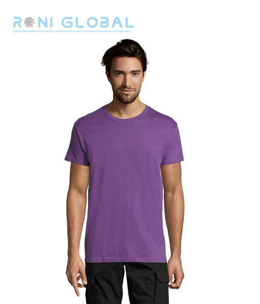 T-shirt de travail unisexe manches courtes, col rond, en jersey coton semi-peigné - REGENT SOL'S