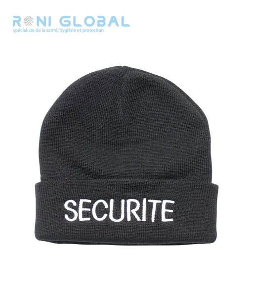 Bonnet de sécurité noir acrylique brodé - BONNET SECURITE CITYGUARD