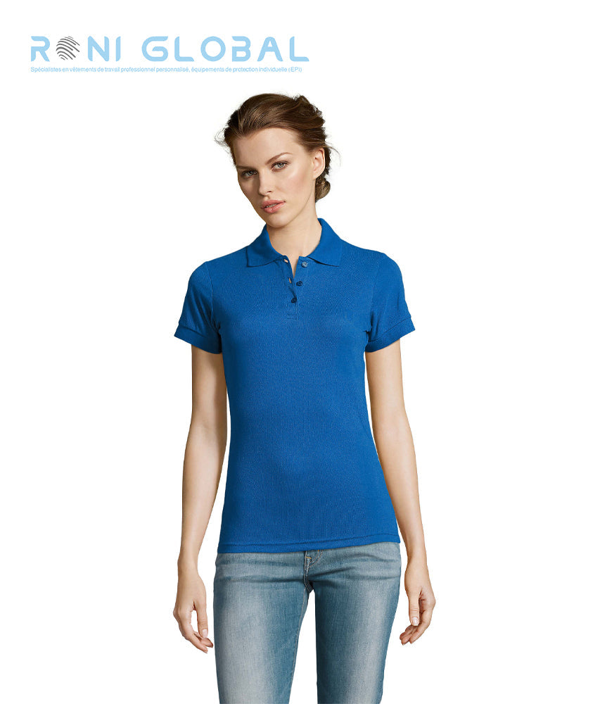 Polo de travail femme manches courtes, en maille piquée coton/polyester - PRIME SOL'S