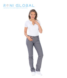 Pantalon de travail femme en coton et polyester avec ceinture élastique et 4 poches - SEYCHELLES REMI CONFECTION