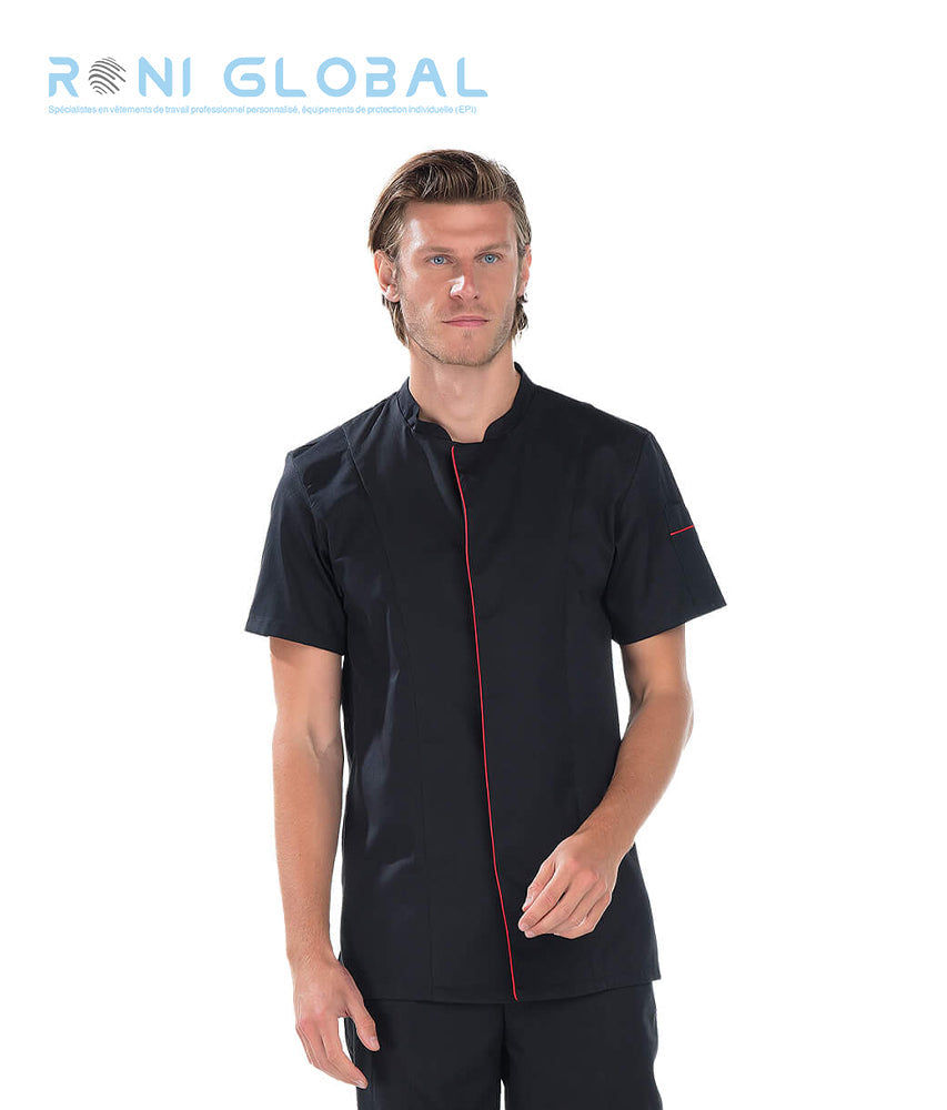 Veste de cuisine homme manches courtes en coton/polyester 2 poches - MARCO REMI CONFECTION