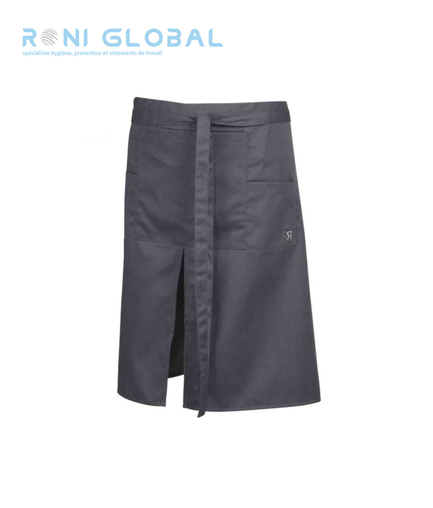 Tablier de service unisexe en coton/polyester avec une fente de marche et 3 poches - SONGE ROBUR