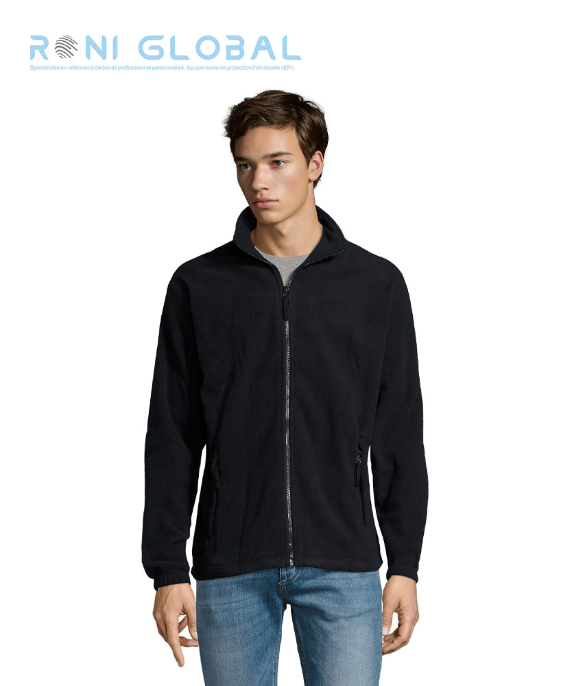 Veste de travail homme micro polaire, anti-bouloche, coupe ajustée, en polyester 2 poches - NORTH SOL'S
