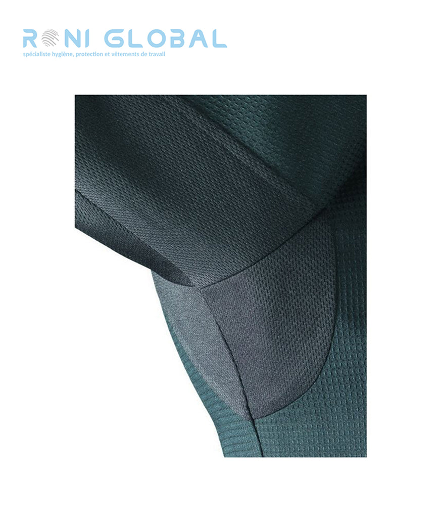 Veste de cuisine noire unisexe manches courtes, coupe slim fit en polyester/coton 1 poche - AGUILA ROBUR