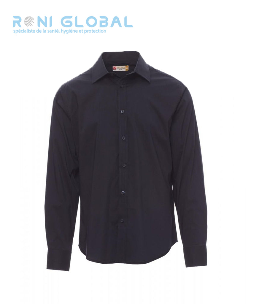 Chemise de travail homme manches longues, coupe slim, stretch en coton, polyester et élasthanne - IMAGE PAYPER