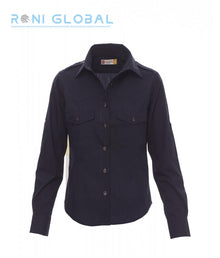 Chemise de travail femme manches longues, coupe droite en coton 2 poches - TROPHY PAYPER