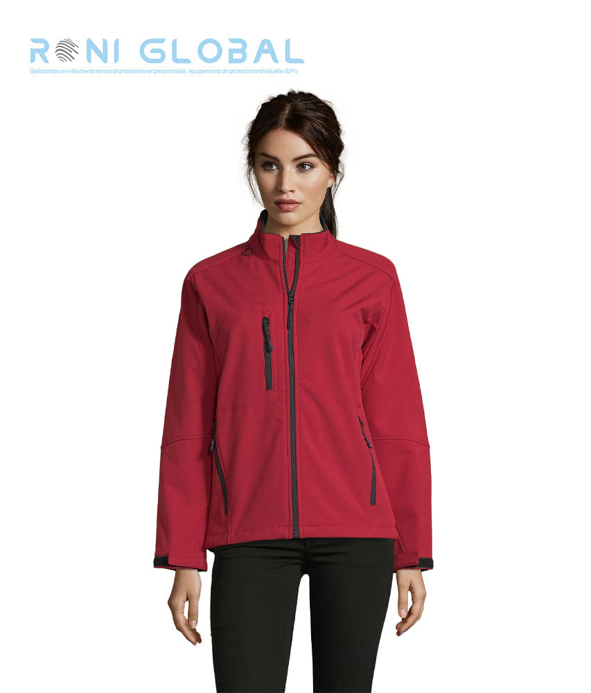 Veste de travail femme Softshell polaire, imperméable et respirant, en polyester/élasthanne 3 poches - ROXY SOL'S