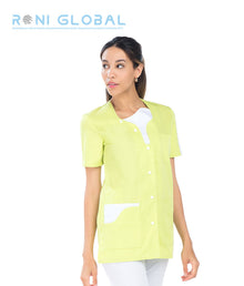 Tunique de travail femme manches courtes en coton et polyester 5 poches - MARGOT REMI CONFECTION