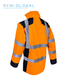 Parka de travail haute visibilité anti-pluie en polyester 5 poches CLASS 3 - SANGAKU COVERGUARD