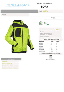 Veste de travail anti-froid avec capuche et protège reins en polyester 3 poches - BORA COVERGUARD