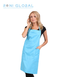 Tablier de service à bavette en coton/polyester 3 poches - PRUNE REMI CONFECTION