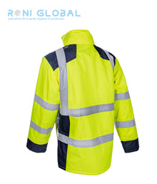 Parka de travail haute visibilité anti-pluie anti-froid thermique en polyester enduit polyuréthane CLASS 3 - SOKOBIE COVERGUARD