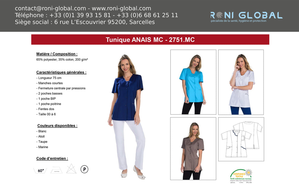 ANAIS MC Tunique (Plusieur Couleurs Disponible)