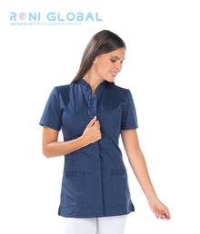 Tunique de travail femme manches courtes en tencel/polyester 3 poches - SARAH REMI CONFECTION