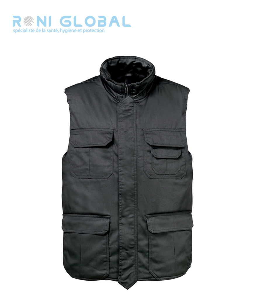 Gilet de travail imperméable et polaire, type ranger, en polyester et coton 8 poches - GILET RANGERS UNI CITYGUARD