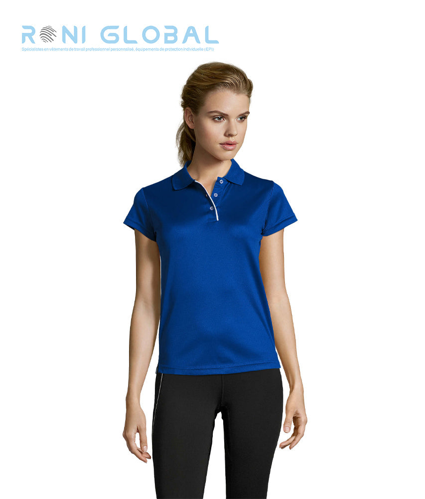 Polo de travail femme sport manches courtes, en piqué polyester - PERFORMER SOL'S