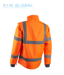 Veste de sécurité 2en1 haute visibilité, anti-froid en polyester enduit polyuréthane CLASS 3 - KAZAN COVERGUARD