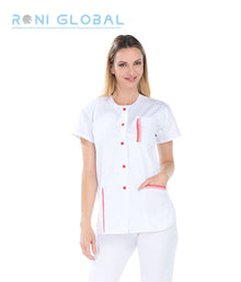 Tunique de travail femme manches courtes en coton/polyester 3 poches - ARLETTE REMI CONFECTION