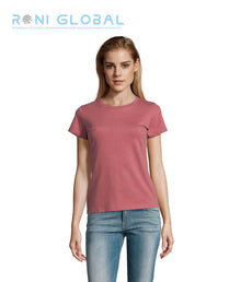 T-shirt de travail femme manches courtes, col rond, en jersey coton semi-peigné - IMPERIAL SOL'S