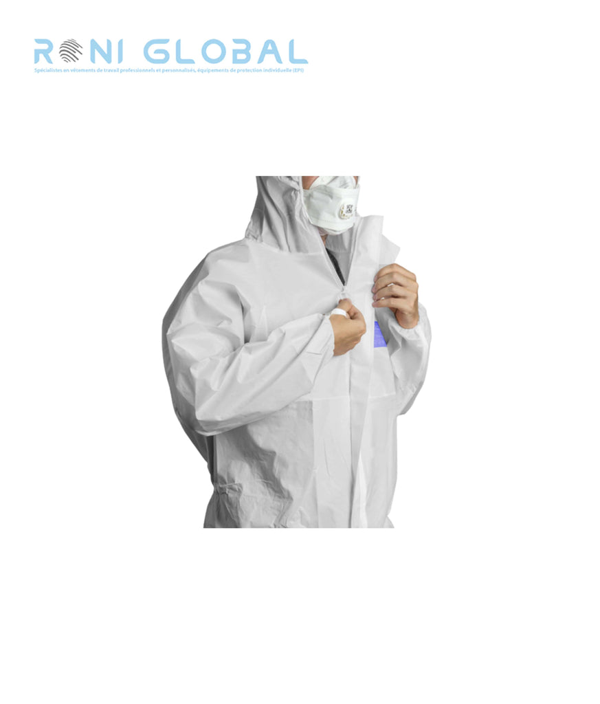 Combinaison de protection contamination radioactive sous forme de particules, agents infectieux, antistatique en SPP et film microporeux TYPE 5B-6B - 5M30 COVERGUARD