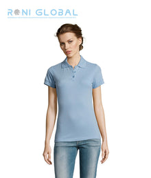 Polo de travail femme manches courtes, en maille piquée coton/polyester - PRIME SOL'S