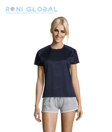 T-shirt de travail femme manches raglan, en mesh polyester effet respirant - SPORTY SOL'S