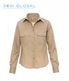 Chemise de travail femme manches longues, coupe droite en coton 2 poches - TROPHY PAYPER