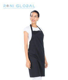 Tablier de service à bavette en coton/polyester 3 poches - PRUNE REMI CONFECTION