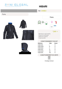 Parka de travail femme anti-pluie et anti-froid polaire softshell 2 couches en polyester/élasthanne 5 poches - HIBARI COVERGUARD