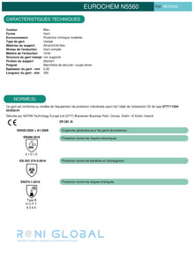 EUROCHEM N5560 Gants Nitrile (10 pièces)