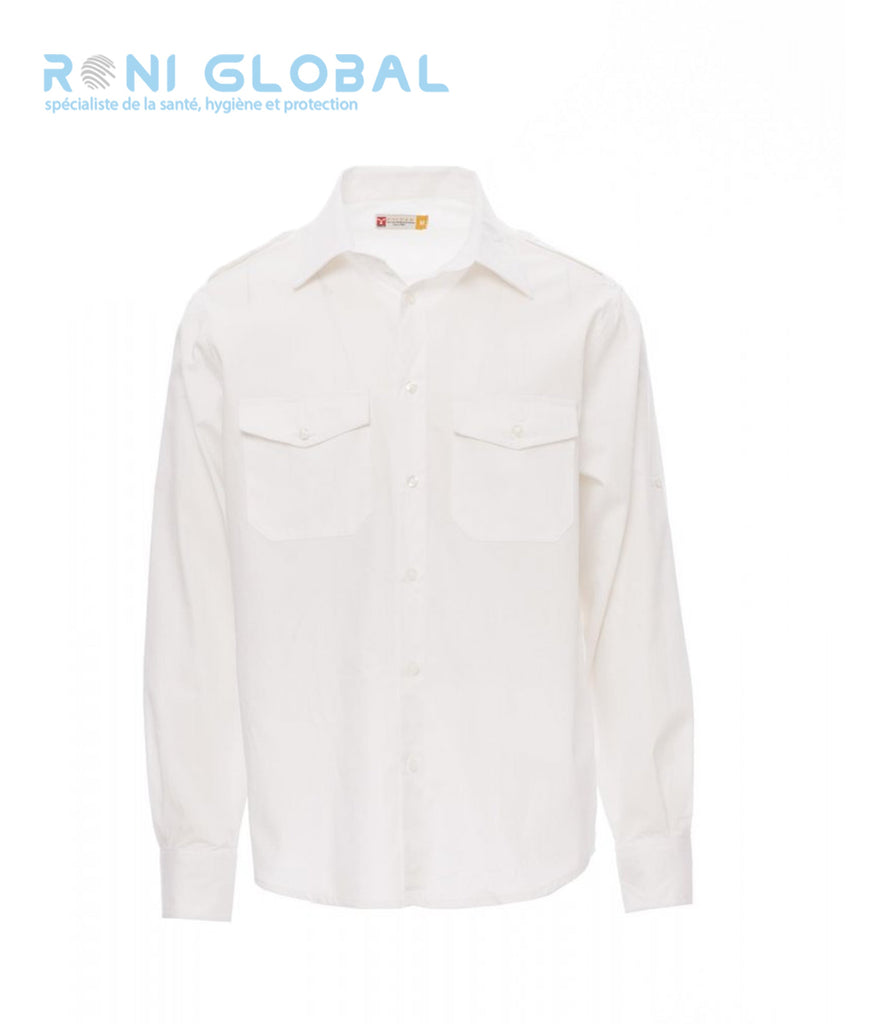 Chemise de travail homme manches longues, coupe droite en coton 2 poches - TROPHY PAYPER