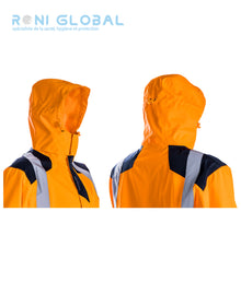 Parka de travail haute visibilité anti-pluie en polyester 5 poches CLASS 3 - SANGAKU COVERGUARD