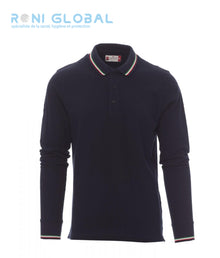 Polo de travail unisexe manches longues avec col et poignets tricolores, coupe droite en coton - AVIAZIONE PAYPER