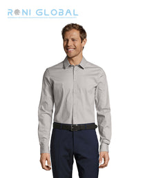 Chemise de travail homme manches longues, coupe slim, stretch, en popeline coton/élasthanne - BLAKE SOL'S