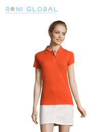 Polo de travail femme manches courtes, coupe ajustée, en maille piquée coton - PORTLAND SOL'S