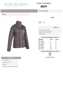 Veste de travail femme avec porte-badge en coton/polyester 7 poches - MISTI COVERGUARD