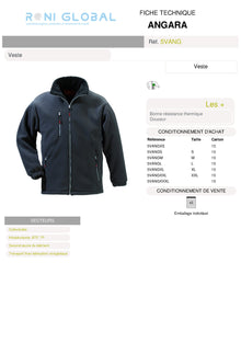 Veste de travail anti-froid, micro polaire thermique en polyester et anti-boulochage 3 poches - ANGARA COVERGUARD